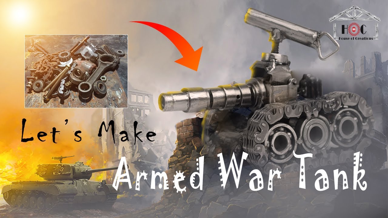 Armed War Tank Recycled Scrap Metal