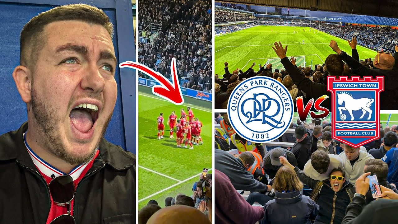 QPR VS IPSWICH TOWN | 1-4 | UNBELIEVABLE LIMBS IN AWAY END AS TOWN SCORE TWO CRAZY FREE KICKS!!!