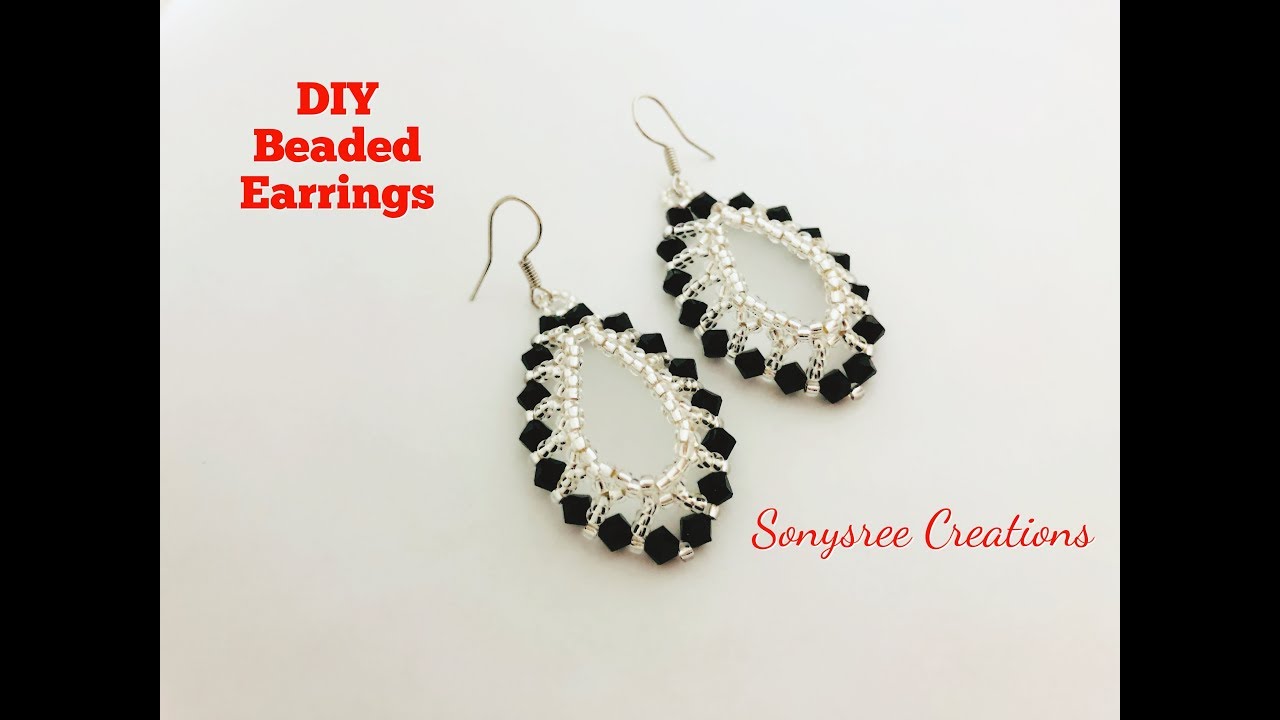 Bicone Beaded Earrings.Super Easy Tutorial.DIY Beaded Earrings 💞