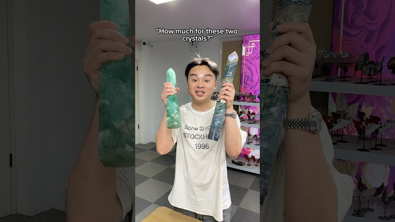 What just happened??? #crystalshop #crystaltowers #gemstones #fluorite