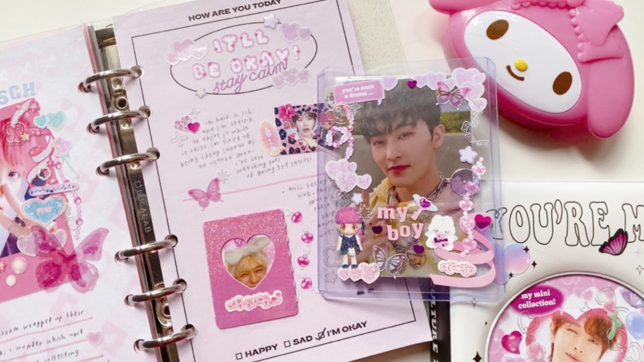 🧸 journal with me ♡ lots of pink + toploader deco ♡