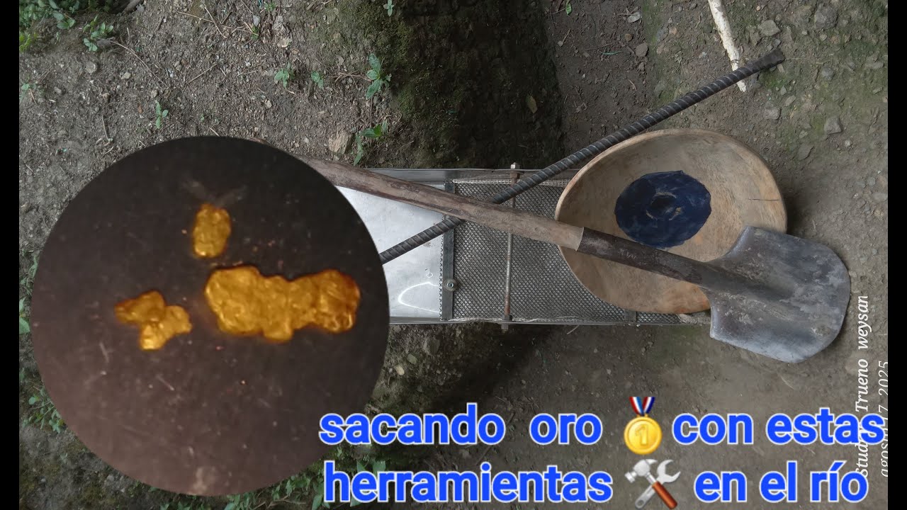 Extrayendo ORO/ con LABERINTO Y BATEA. buscando un PEPITA de oro