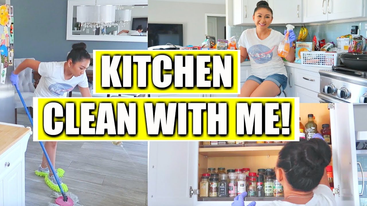 CLEAN WITH ME!  | Kitchen Deep Cleaning + Organizing Kitchen Drawers + Pantry