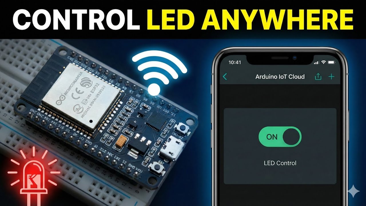 Arduino IoT Cloud ESP32 LED Control | Mobile & Web Dashboard