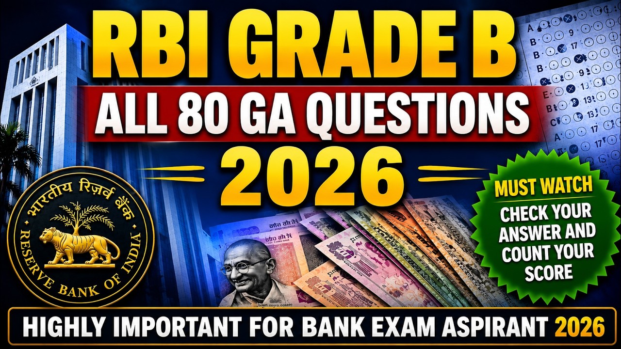 RBI Grade B 2026: All 80 GA Questions | Memory-Based Paper Question With Answer. #rbigradeb