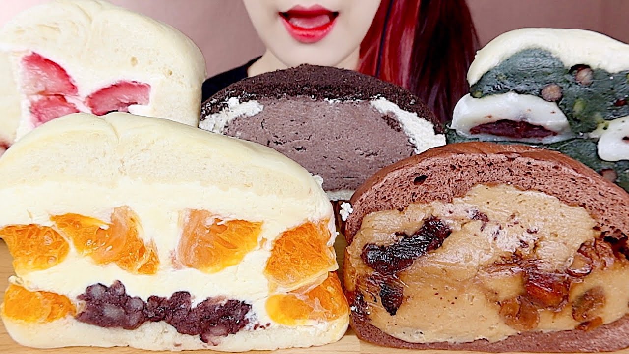 ASMR CREAMY BAGEL☁️ CREAM READS MUKBANG 아프레시 크림 베이글, 아이스박스 크림빵 먹방 eating sounds