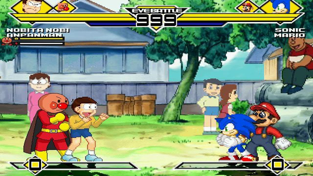 Nobita & Anpanman vs Sonic & Mario MUGEN 1.0 Battle!!!