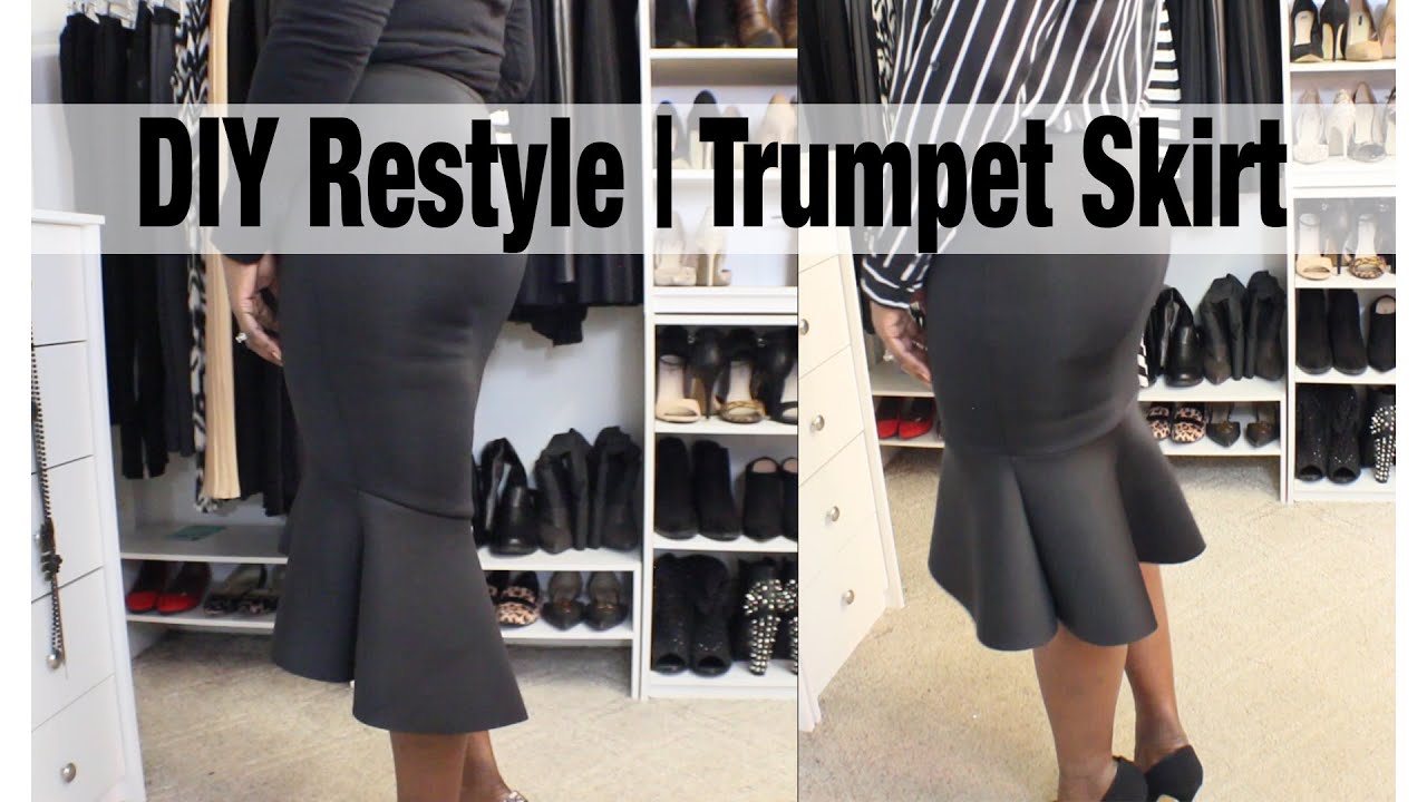 DIY Restyle| Trumpet Skirt | Mermaid Skirt | Peplum Skirt | BEAUTYCUTRIGHT