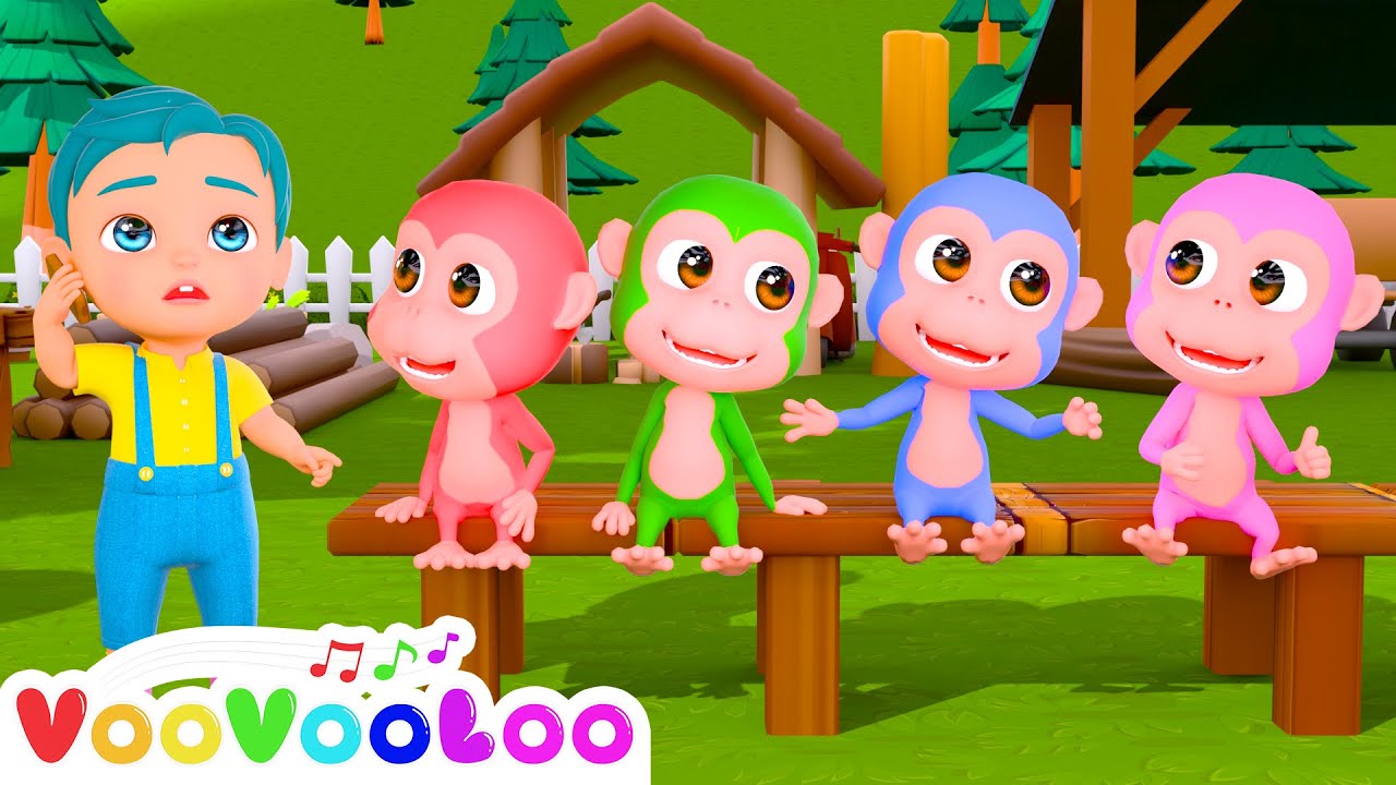 Five Little Monkeys Jumping on the Bed | Kids Songs – VooVooLoo