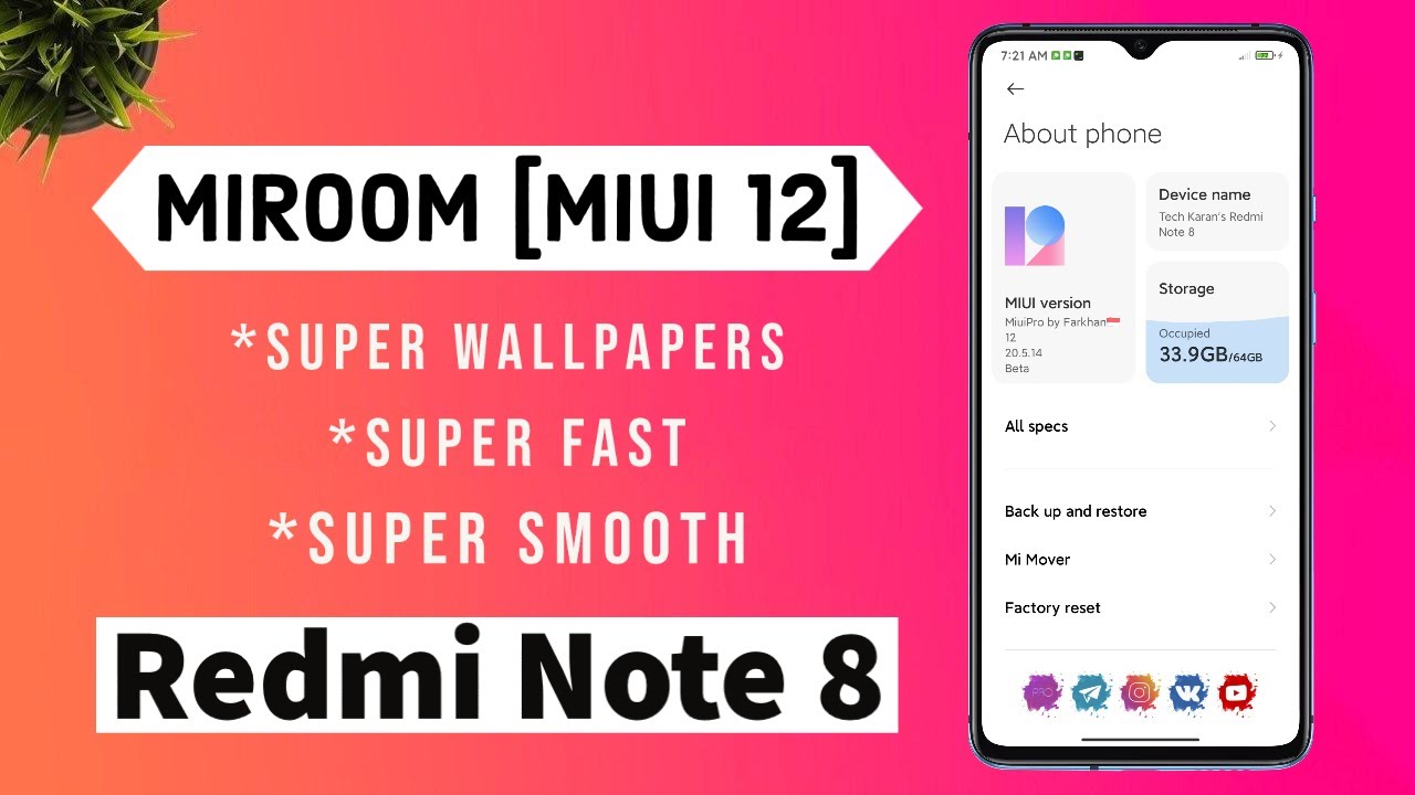 MiROOM [Miui 12] Beta for Redmi Note 8 | REVIEW & INSTALL....!!
