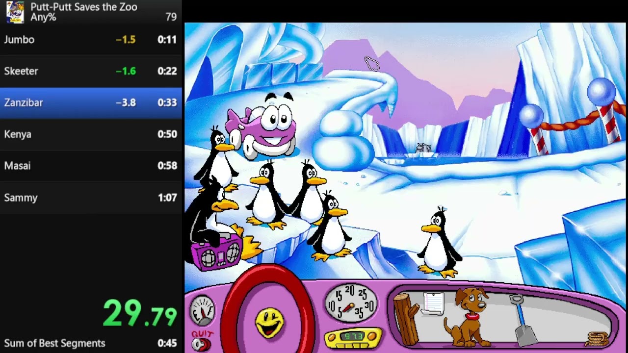 Putt-Putt Saves the Zoo | Any% | 1m 4s 300ms | New PB