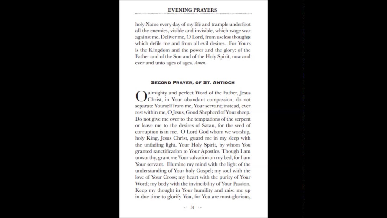 Orthodox Evening Prayers in Contemporary English