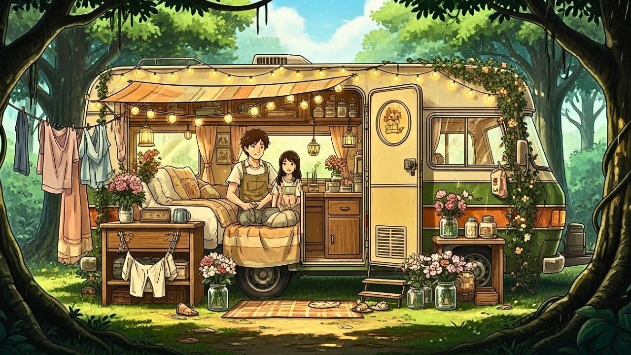 A Quiet Day in the Forgotten Jungle Motel | Ghibli-Style Cozy Animation 🌿✨