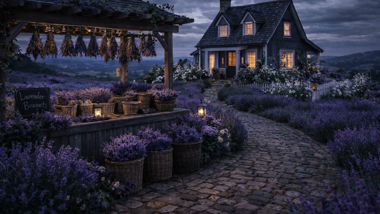 Lavender Field Cottage 🌿 Slow Living Countryside Ambience | Peaceful Farm Evening