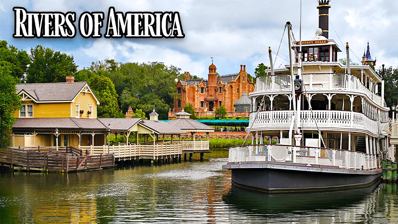Rivers of America at Magic Kingdom Walkthrough & Rides - Tom Sawyer Island, Riverboat & Tiana's [4K]