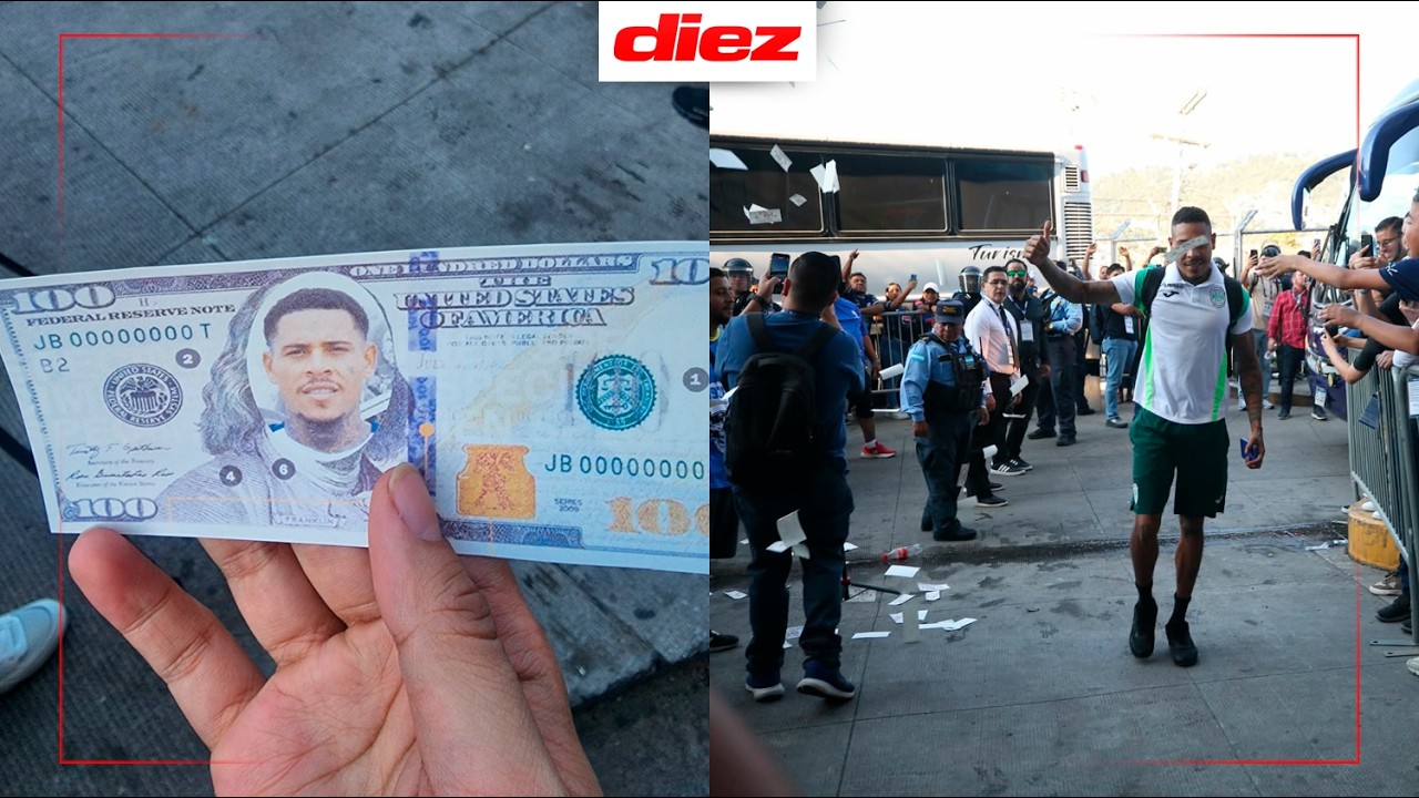 Afición de Motagua le lanza billetes a Henry Figueroa en recibimiento picante a Marathón