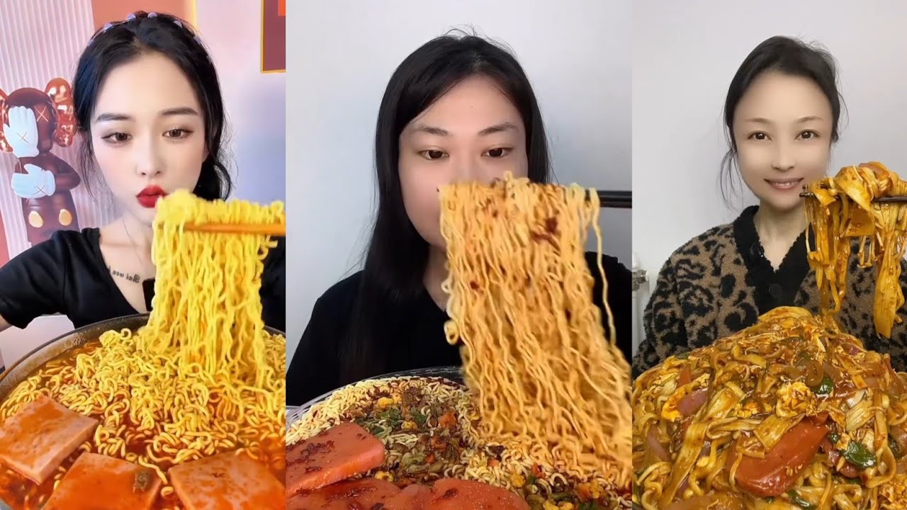No Talking ASMR | Eating Hot Boiled Ramen Noodles | Chewy & Spicy Korean Noodles MUKBANG ASKING