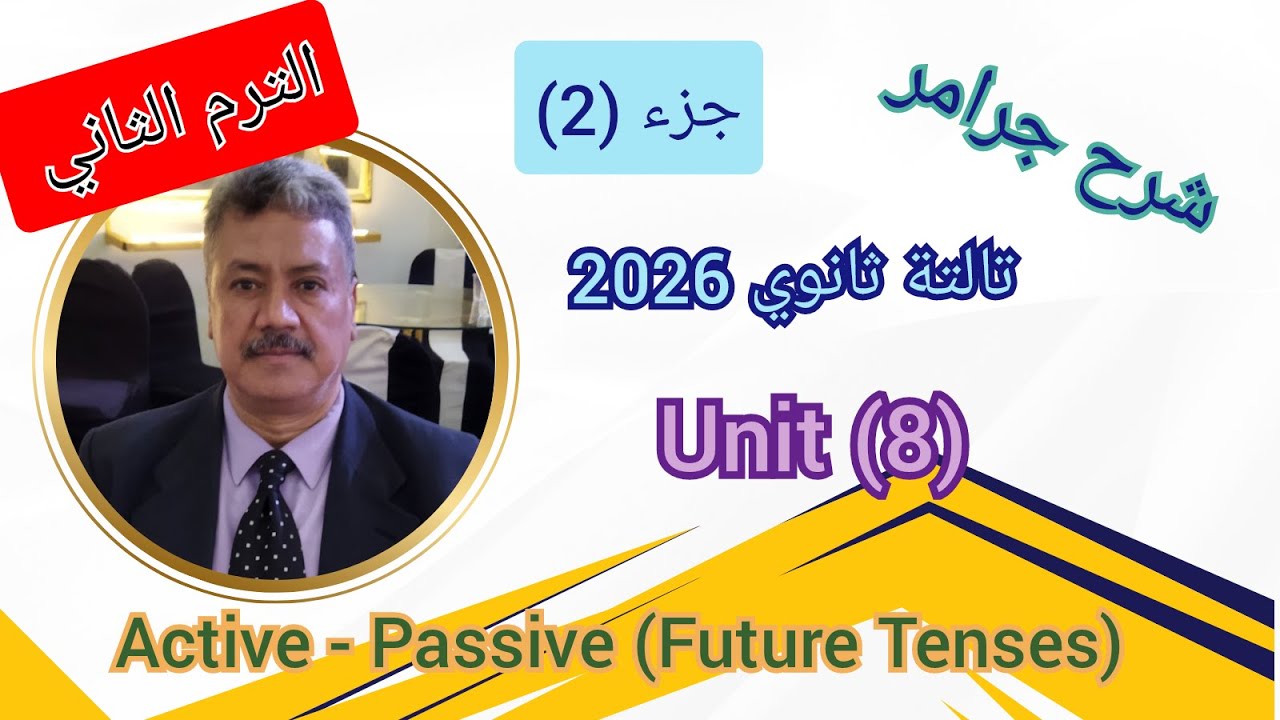 شرح جرامر الوحدة الثامنة | الصف الثالث الثانوى 2026| Active & Passive ( Future Tenses) جزء 2