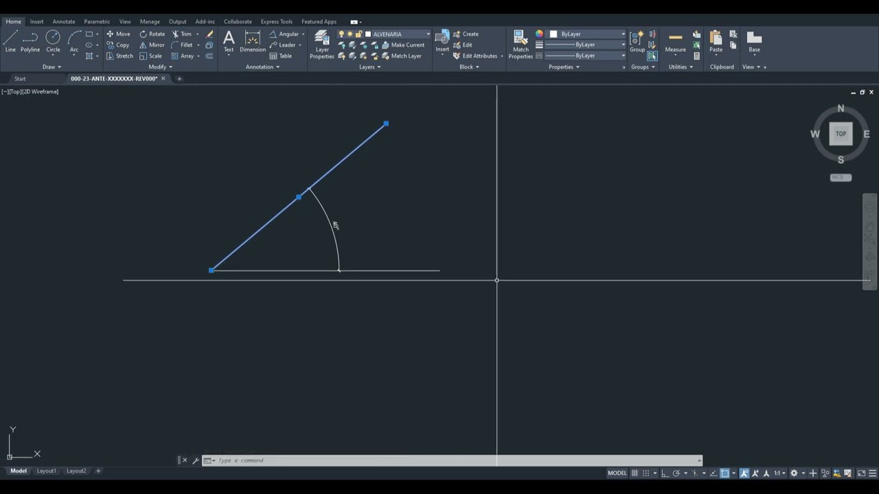 COMO FAZER LINHA COM ÂNGULO CORRETO NO AUTOCAD #01