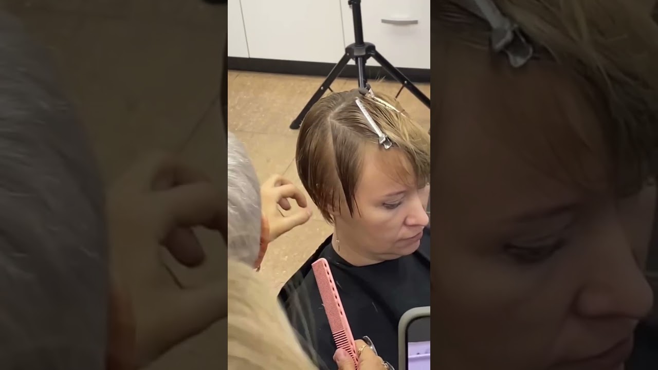 Процесс обучения. Височная секция в короткой стрижке