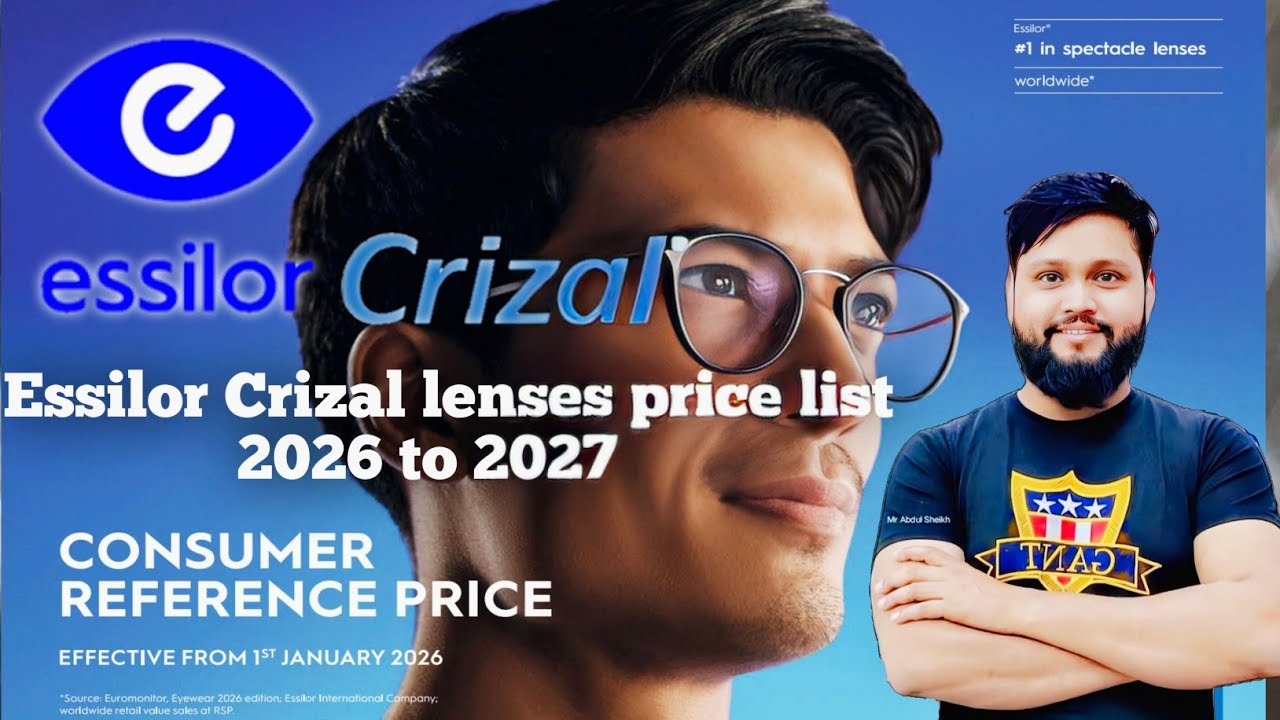 Crizal lenses price list 2026 To 2027 | Essilor Crizal lenses price list 2026 | Crizal Xr series
