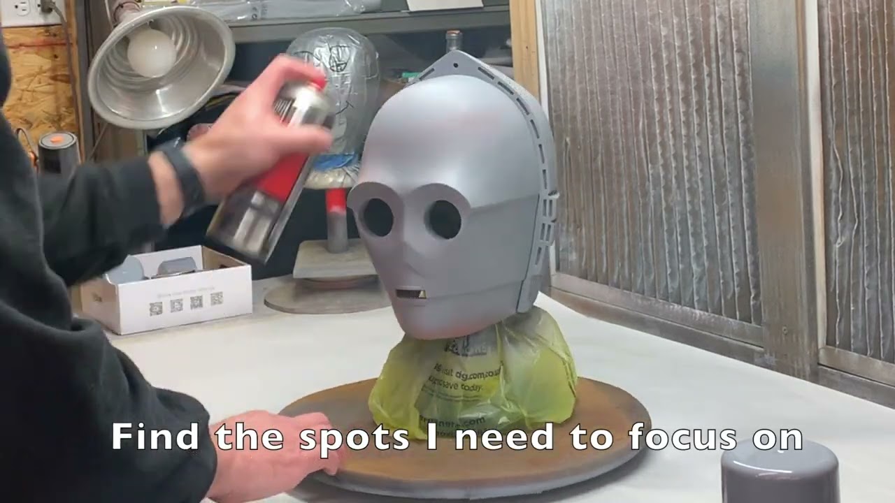 Paint and finish a C-3PO Helmet/Head Pt1