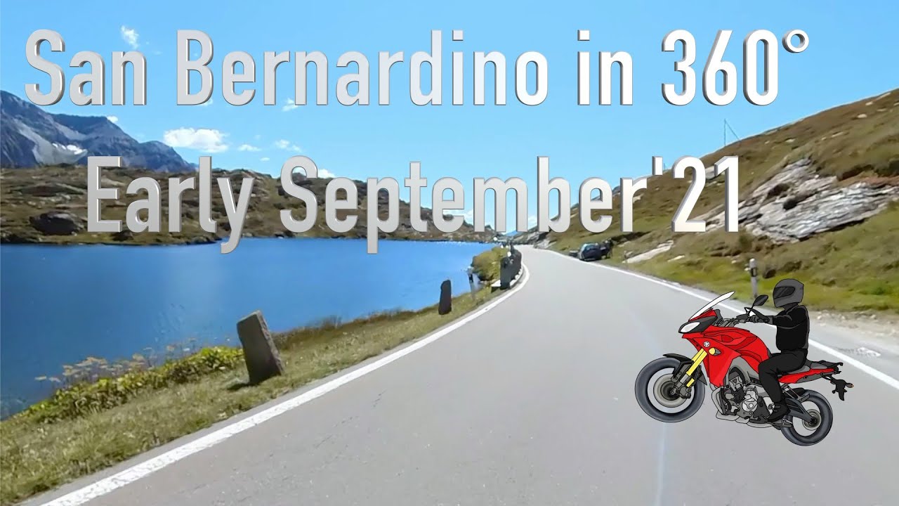 San Bernardino pass on motorcycle in 360° - riding on my Tracer 900 GT