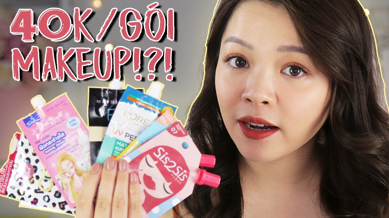 🤑 Thử Skincare & Makeup Dạng Gói 40k Của Thái ❤️ Trying Out Thai 7- Eleven Makeup ❤️ TrinhPham