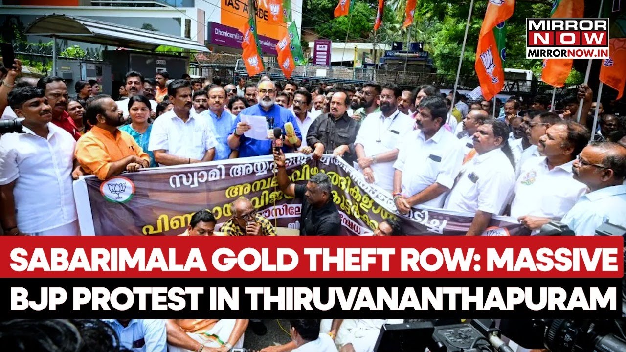 Sabarimala Gold Theft Row: Massive BJP Protest In Thiruvananthapuram; Police Uses Water Cannon