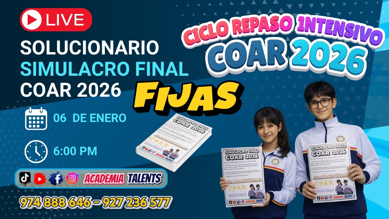 📢🔴 EN VIVO | SOLUCIONARIO EXAMEN SIMULACRO NACIONAL -  FINAL  -  COAR 2026 🔴📢