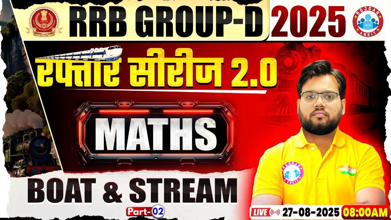 RRB Group D Maths Class 2025 | Boat & Stream | RRB Group D Maths MCQs By Aakash Sir