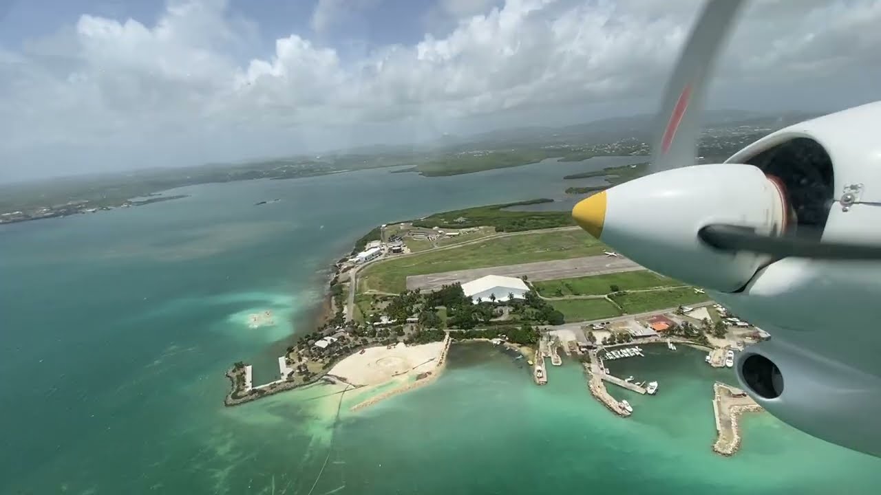 Part 1 - Cockpit view Takeoff Antigua to Montserrat BN2 Islander
