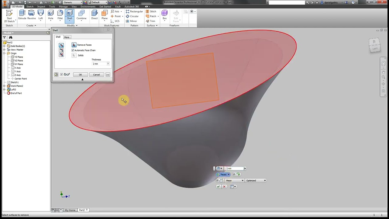 Operaciones con Sólidos Inventor 2015   Pieza 4