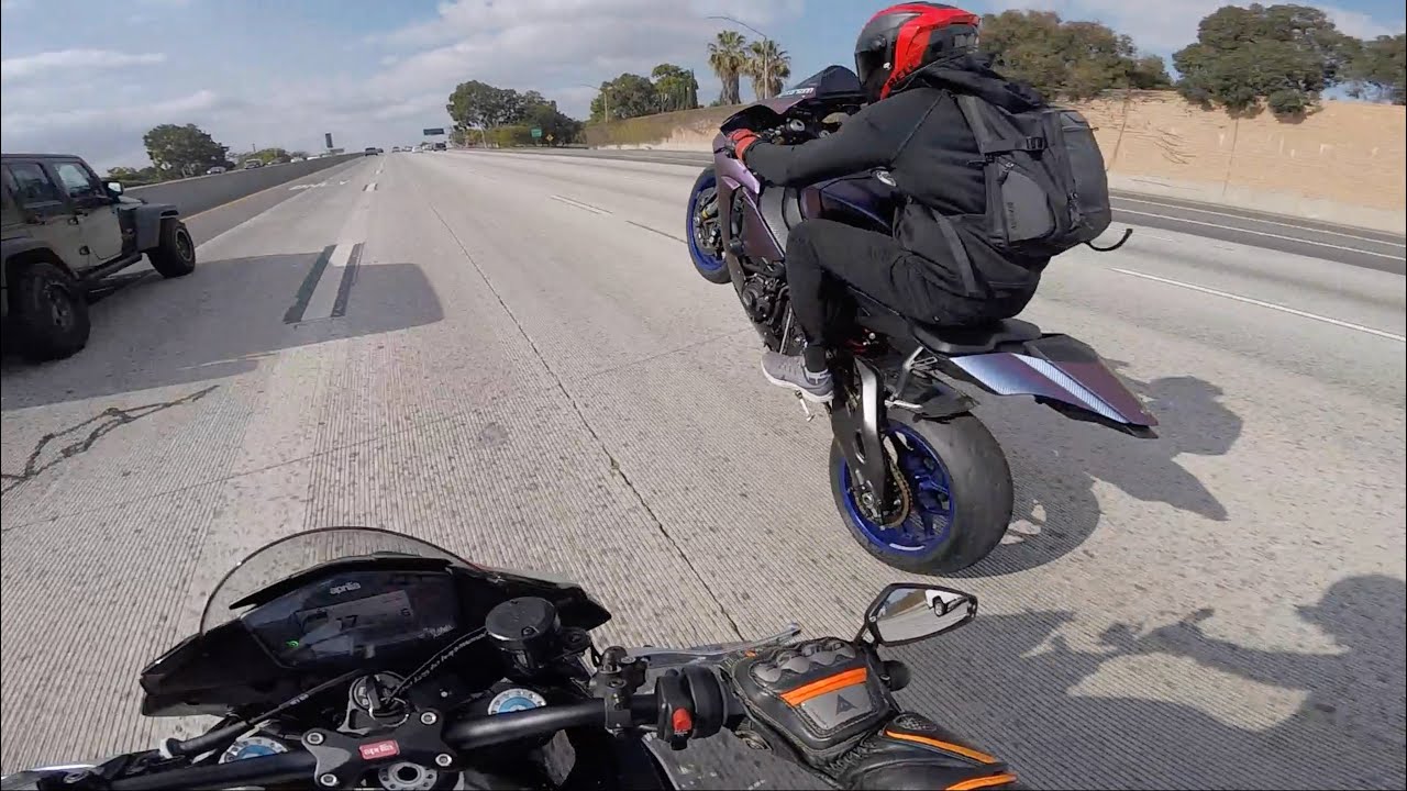 Aprilia Tuono V4 Factory Meets Yamaha R1, BMW S1000RR and M1000RR - Group Ride!