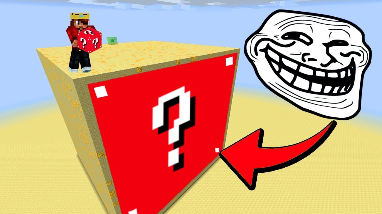 CUBÃO TROLL COM LUCKY BLOCKS 100% AZAR NO MINECRAFT