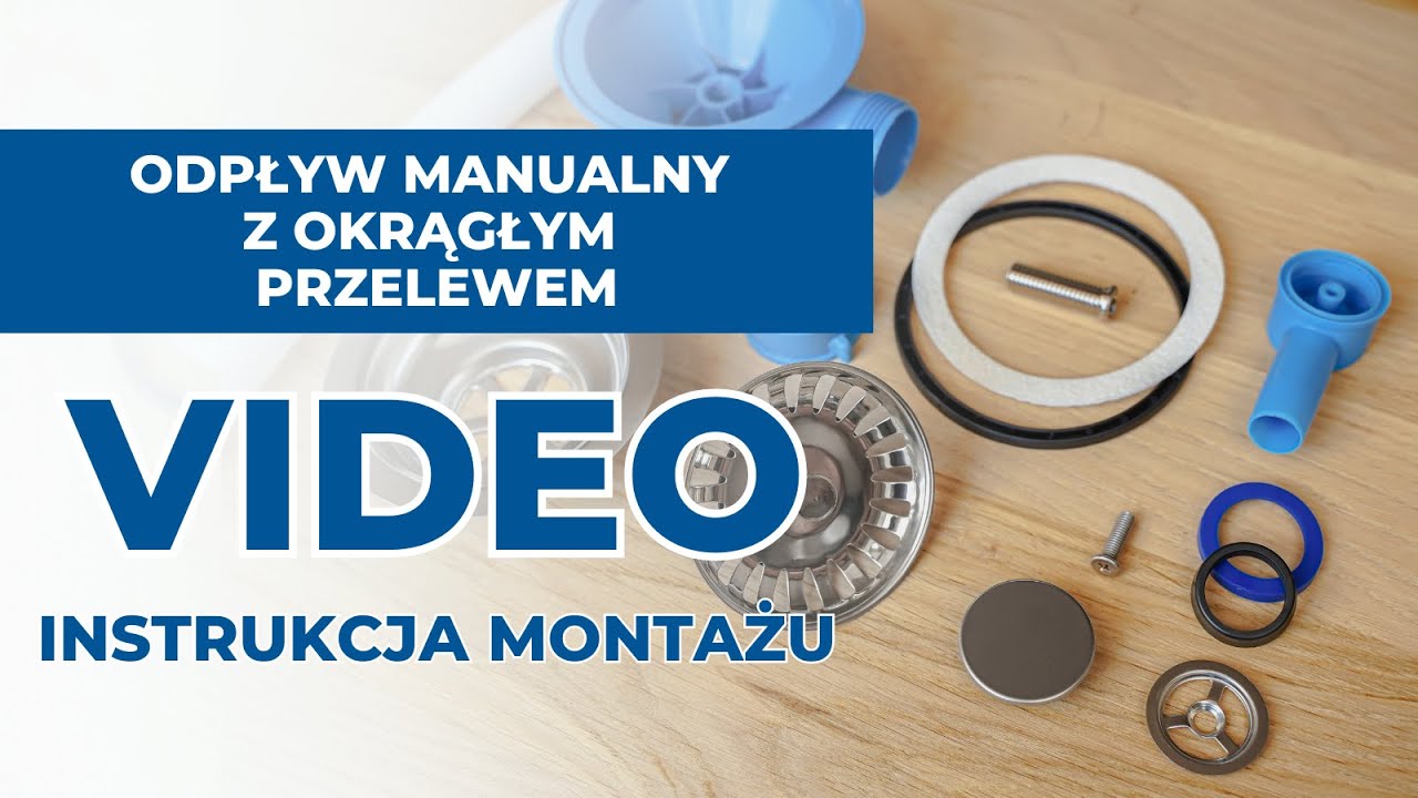 Montaż odpływu do 1-komorowego syfonu zlewozmywakowego z okrągłym przelewem | FISC