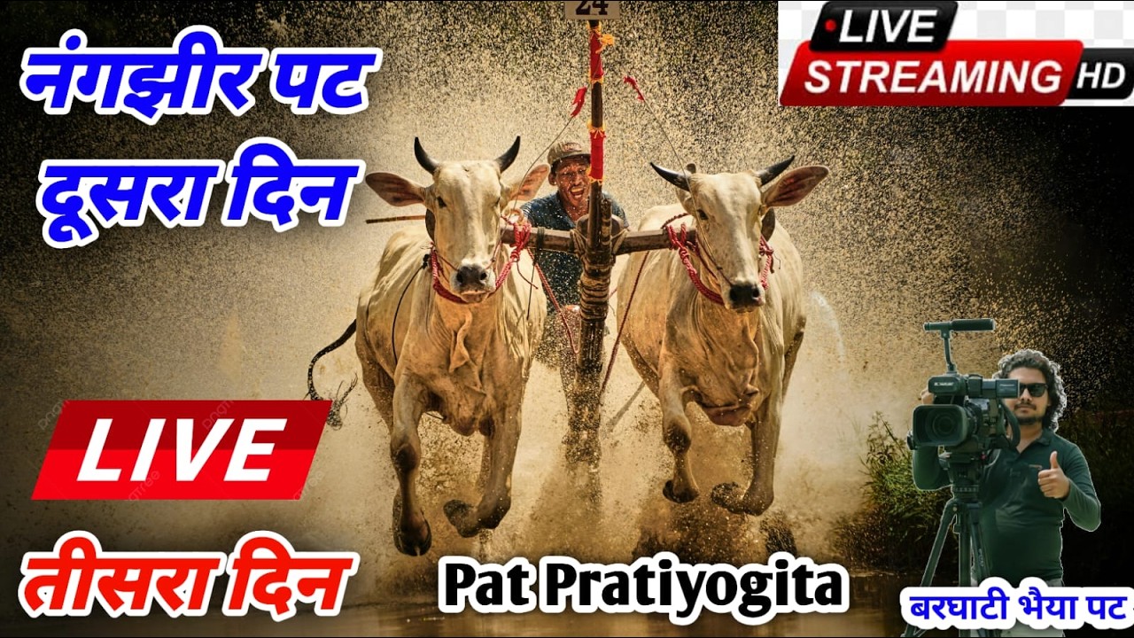 Day Live 🔴 नंगझीर पट प्रतियोगिता ❤️ Pat प्रतियोगिता 🌹 ox race live today Barghati Bhaiya