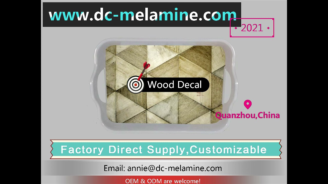 Customize Wood Serving Tray/Large tray/Melamina Tray/Melamine latter/Dinner Plate, China