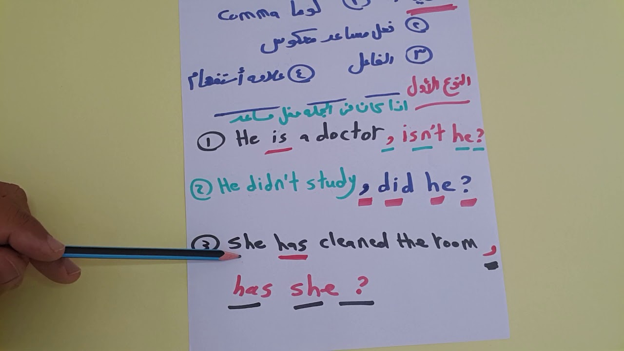 السؤال المذيل The question tag واحلى شرح مع مستر محمد