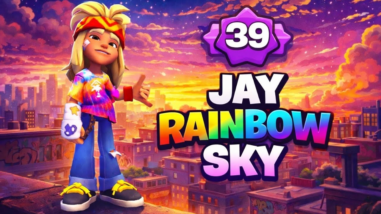 Subway surfer city Gameplay #57 JAY RAINBOW SKY 1.4M+Level 39
