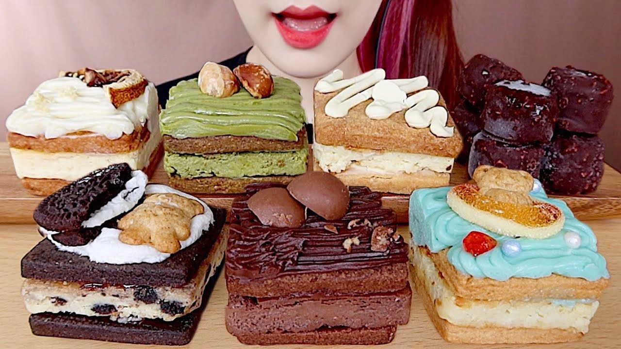 ASMR CREAM COOKIE&CHEESE CAKE, CHOCOLATE ICE CREAM DESSERTS MUKBANG 크림가득 치즈케이크 쿠키샌드 먹방 eating sounds