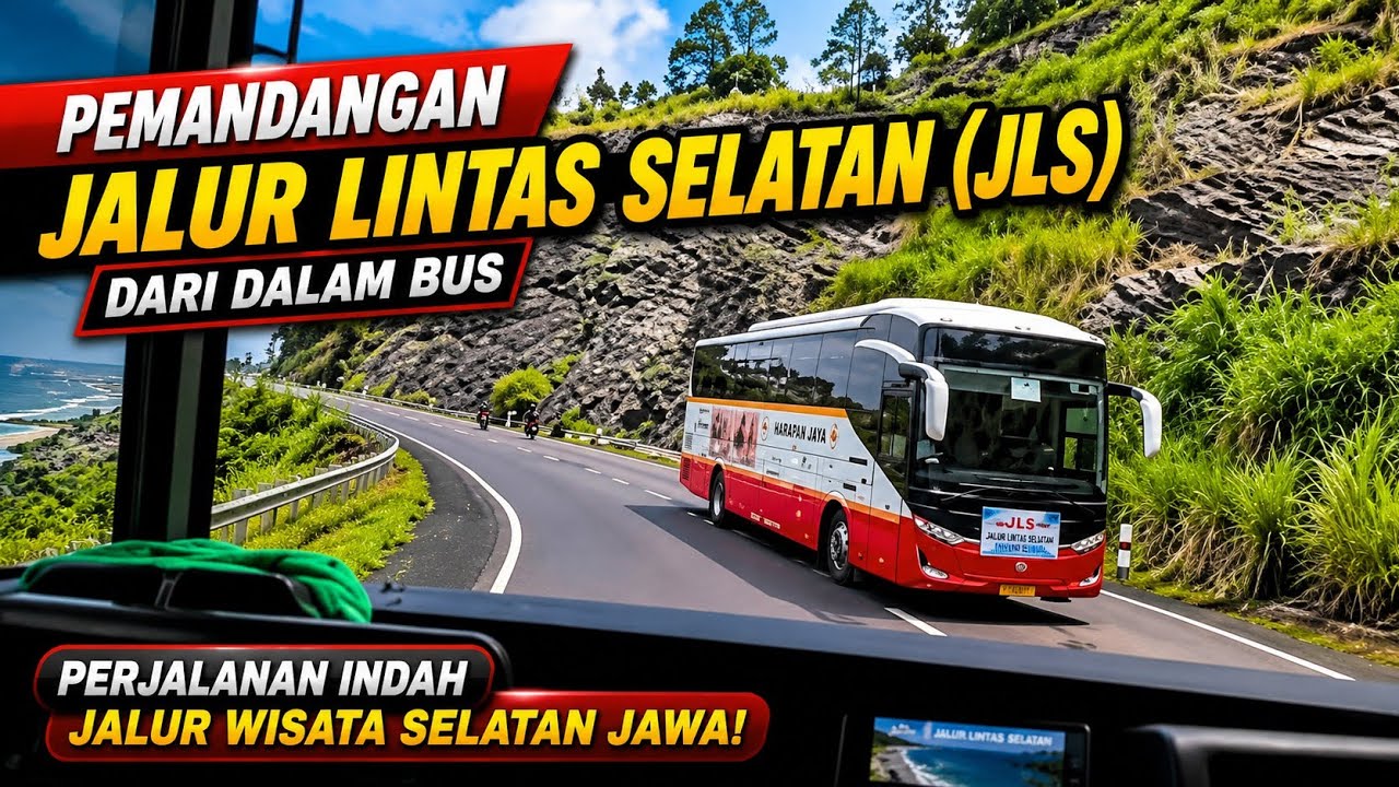 Pemandangan Jalur Lintas Selatan (JLS) dari Dalam Bus