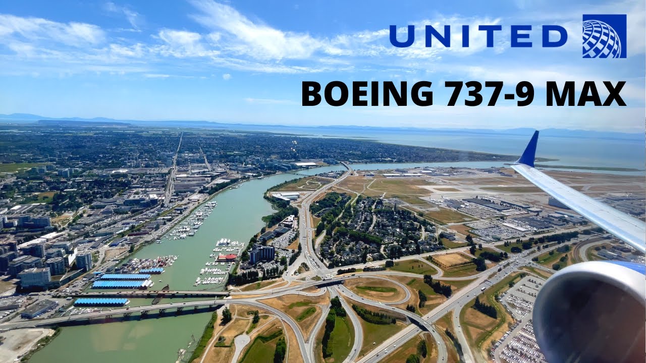 [4K] NORTH RUNWAY EASTERLY DEPARTURE | Vancouver to San Francisco | United Airlines Boeing 737-9 MAX