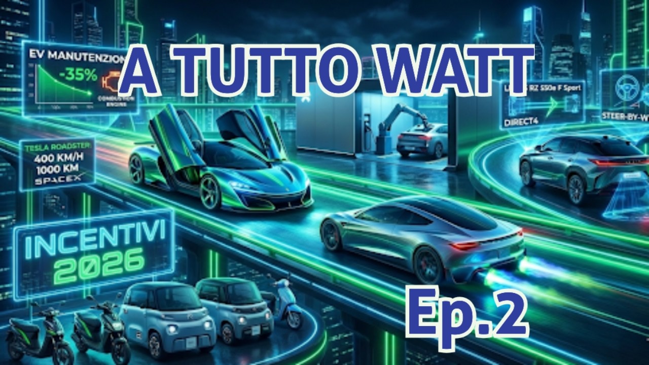 Ferrari Luce, Tesla da 400 km/h e Incentivi 2026 - A Tutto Watt ⚡ Ep.2