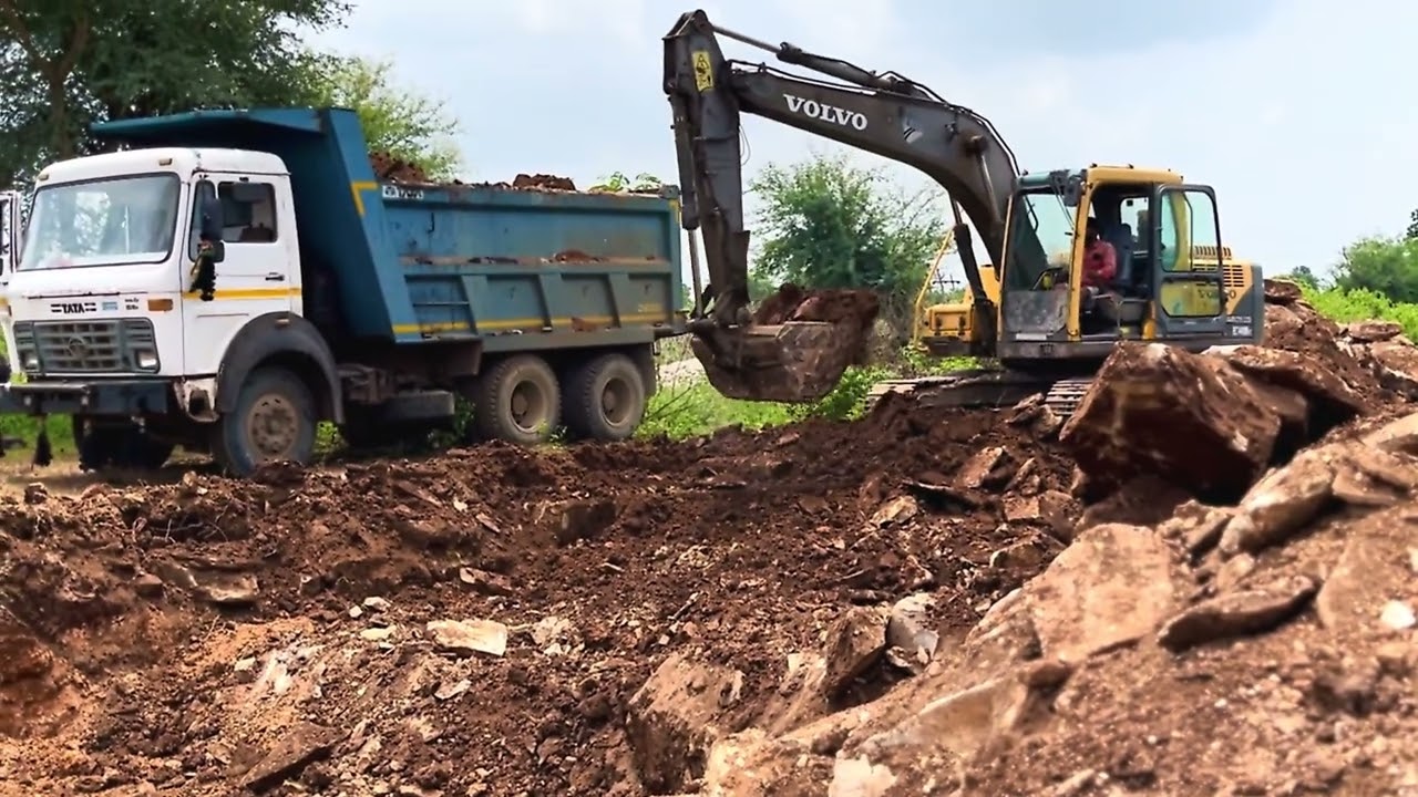 Volvo lnt loding dampar#trending #jcb 