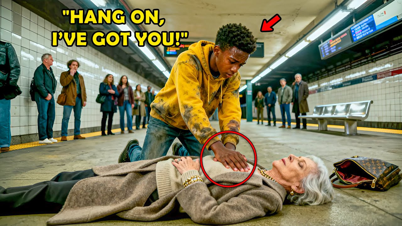 Poor Boy Saves Fainted Elderly Woman at Train Station — The Next Day, 3 Black SUVs Arrive