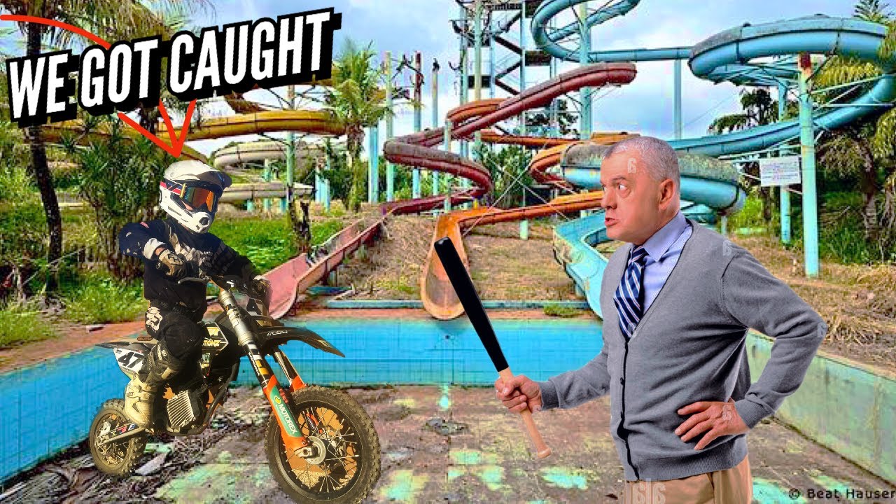 Exploring The Creepiest ABANDONED Waterpark… + Electric dirt bike