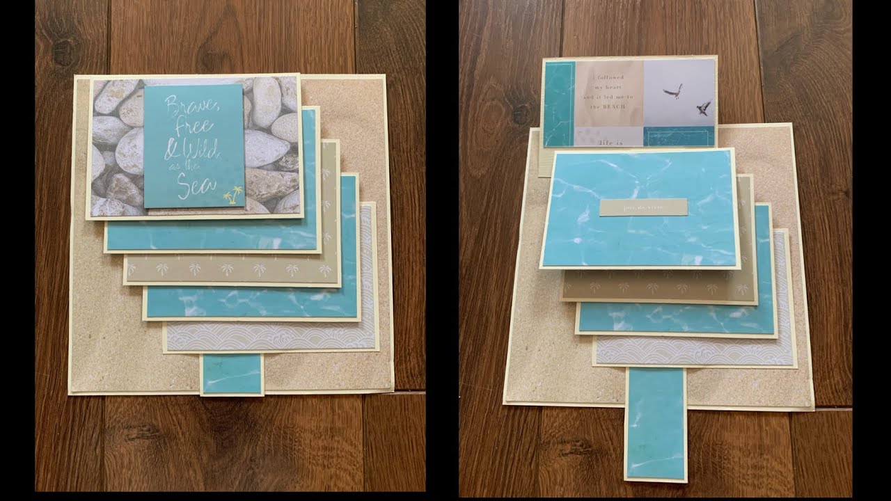 TUTO SCRAP Cascade décalée thème mer 🌊