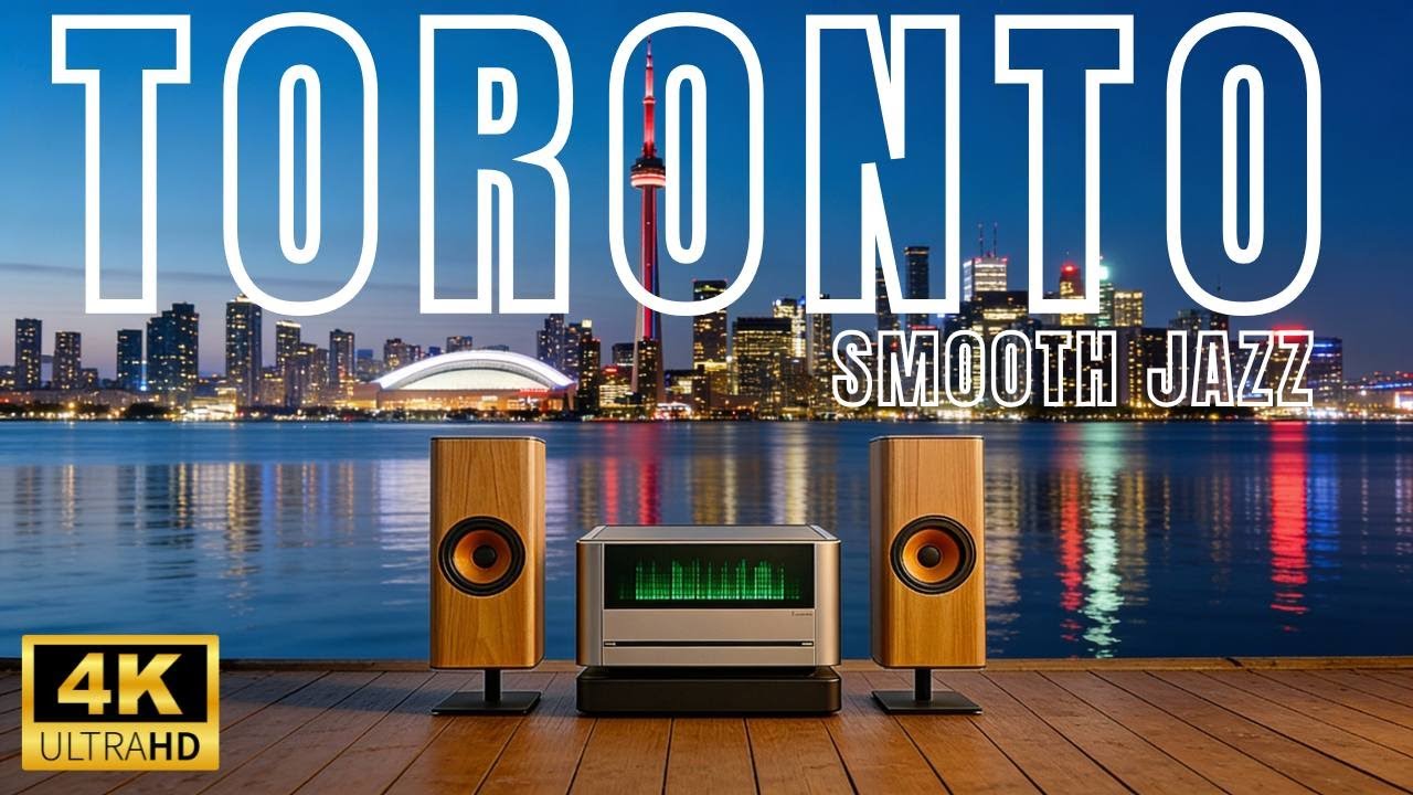 TORONTO🍁 Smooth Jazz – 4K Night Skyline Background Music for Work, Study & Relax