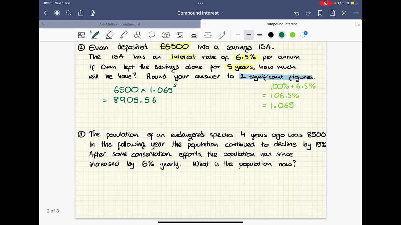 01a Compound Interest - % Multiplier (N5 Maths)